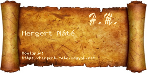 Hergert Máté névjegykártya